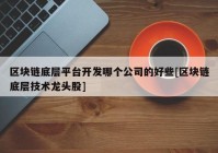 区块链底层平台开发哪个公司的好些[区块链底层技术龙头股]